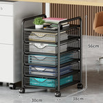 Rolling Storage Cart Ventilated Mesh Drawers Locking Casters