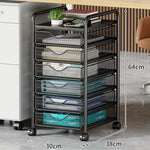 Rolling Storage Cart Ventilated Mesh Drawers Locking Casters