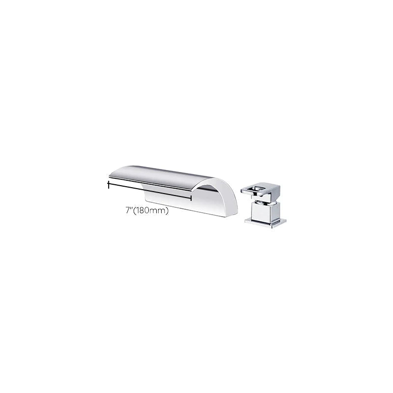 Roman Tub Faucet Solid Brass Waterfall Spout Polished Chrome