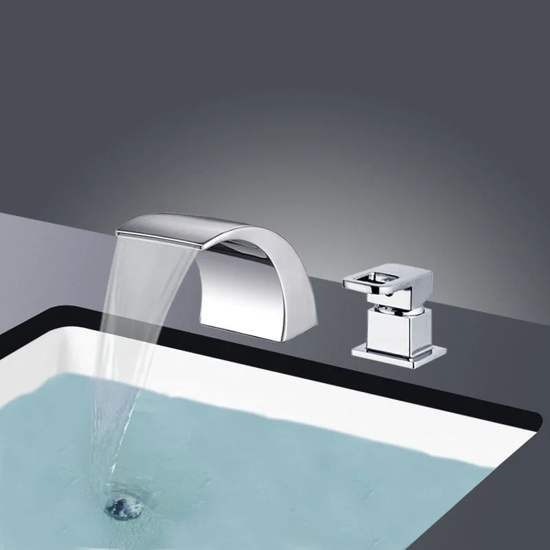 Roman Tub Faucet Waterfall Spout Solid Brass