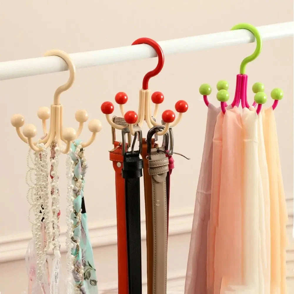 Rotating Hanger 360° Swivel Six Hooks Space-Saving Organizer