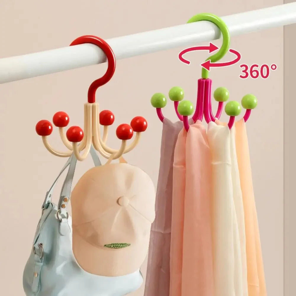 Rotating Hanger 360° Swivel Six Hooks Space-Saving Organizer