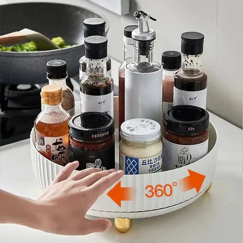 Rotating Storage Organizer 360-Degree Space-Saving Plastic