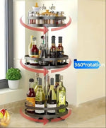 Rotating Storage Rack Stainless Steel 360° Adjustable Height