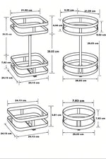 Rotating Storage Rack Stainless Steel 360° Adjustable Height