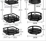 Rotating Storage Rack Stainless Steel 360° Turntable Adjustable Height