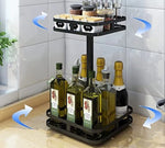 Rotating Storage Rack Stainless Steel 360° Turntable Adjustable Height