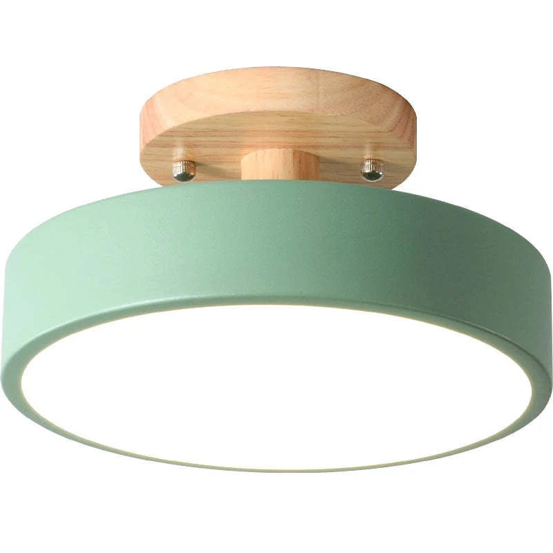 Round Ceiling Lamp Dimmable LED Wood & Acrylic