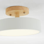 Round Ceiling Lamp Dimmable LED Wood & Acrylic