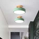 Round Ceiling Lamp Dimmable LED Wood & Acrylic