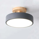 Round Ceiling Lamp Dimmable LED Wood & Acrylic