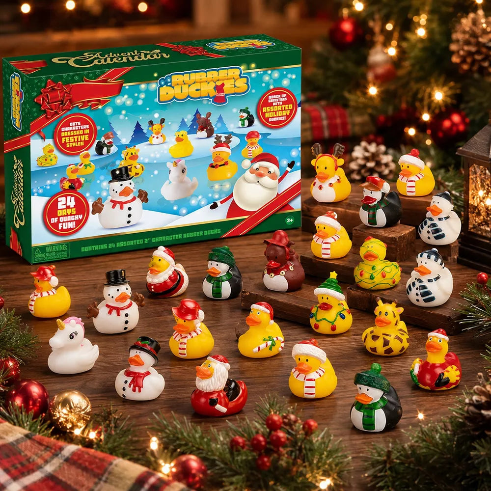 Rubber Duck Advent Calendar 24 Floating Squeaky Bath Toys