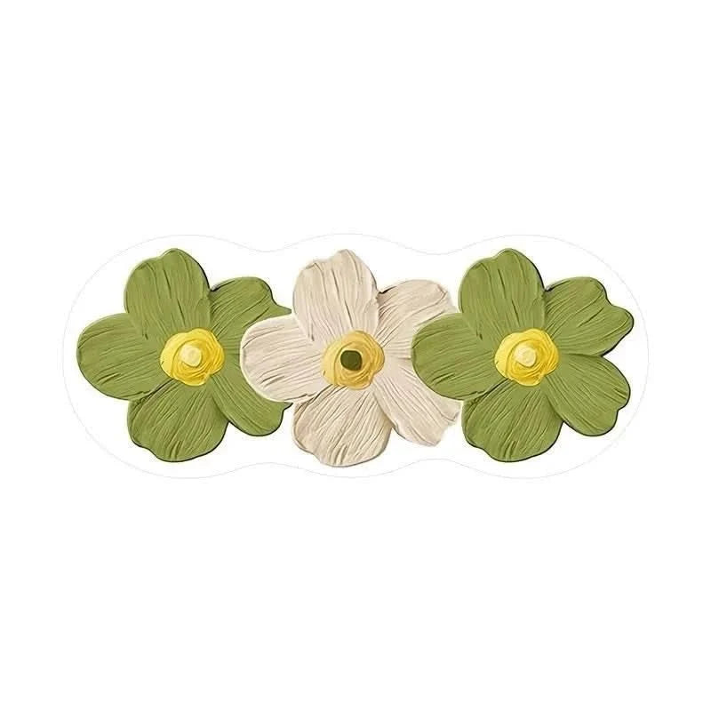 Rug Floral Design Soft Cashmere-Like Non-Slip Backing