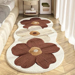Rug Floral Design Soft Cashmere-Like Non-Slip Backing