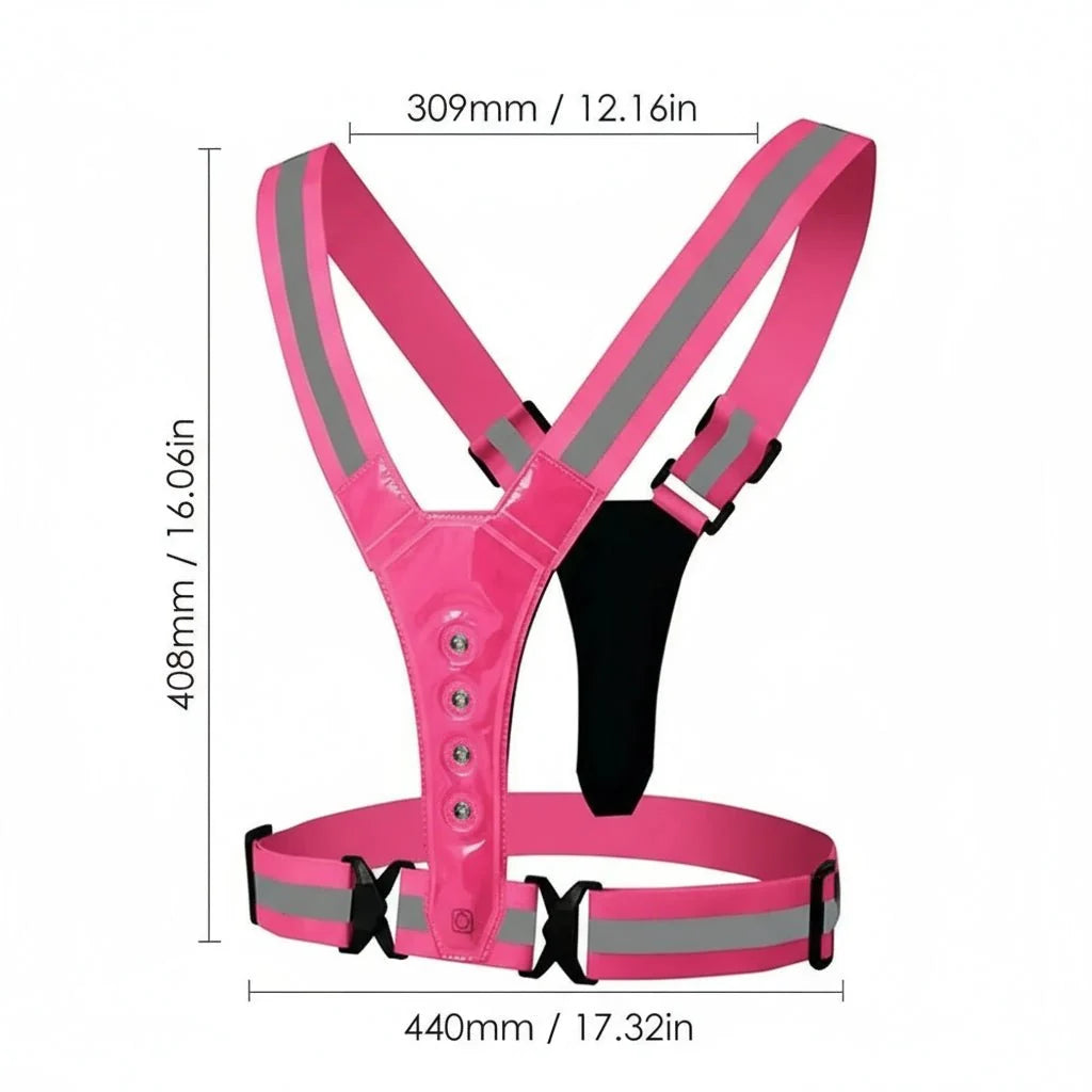 Running Vest LED Reflective USB Rechargeable
