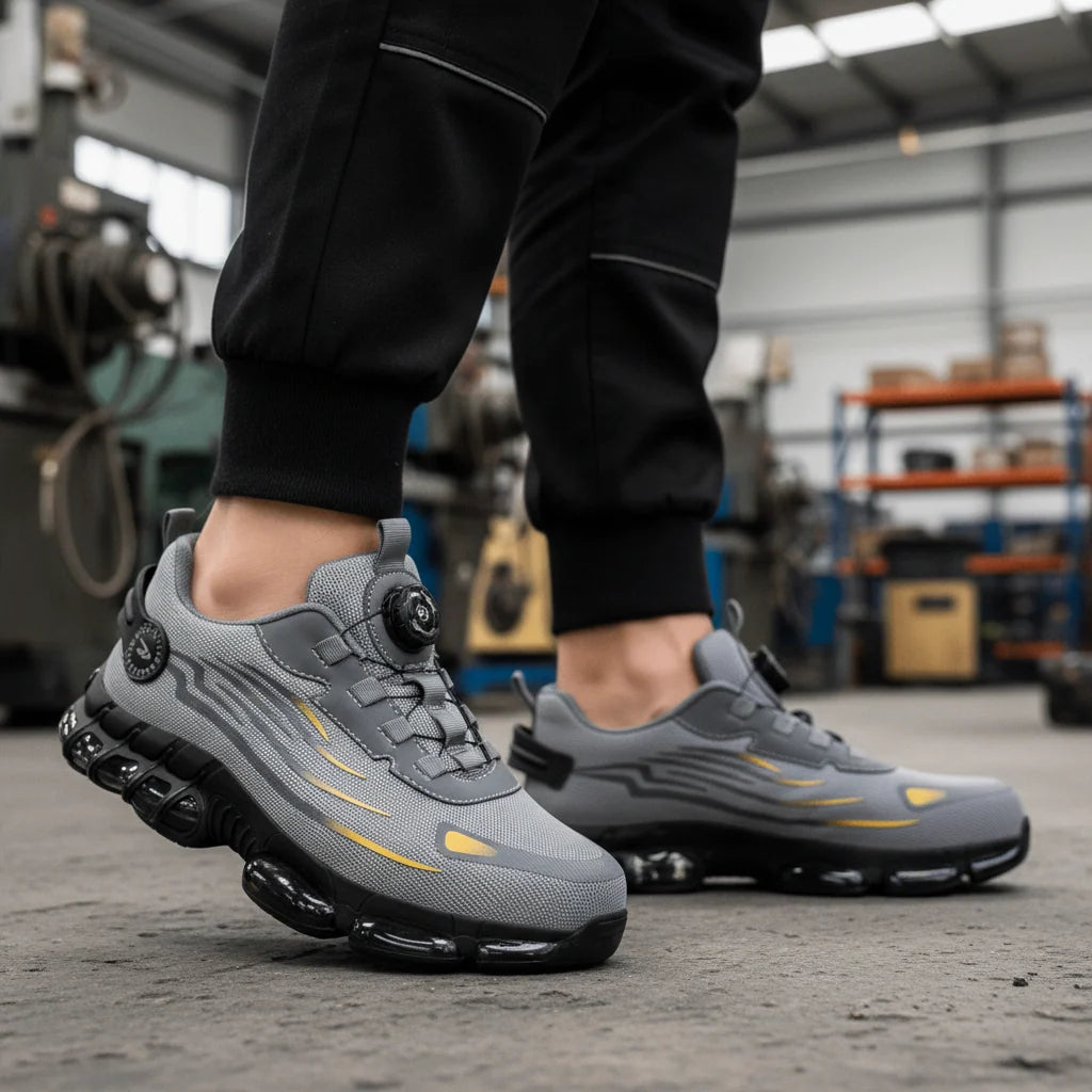 Safety Shoes Wide Toe Cap Breathable Slip-Resistant Sole