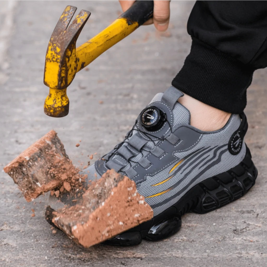 Safety Shoes Wide Toe Cap Breathable Slip-Resistant Sole