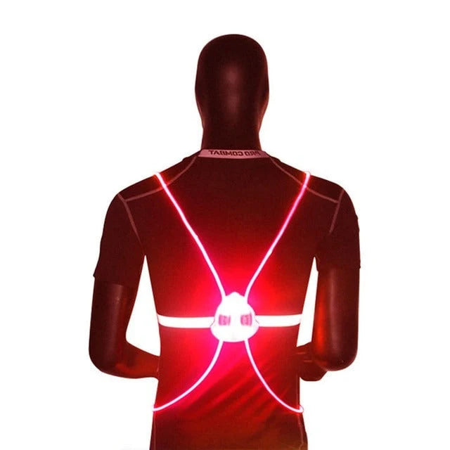 Safety Vest 360-Degree Visibility Flashing LEDs Adjustable Fit