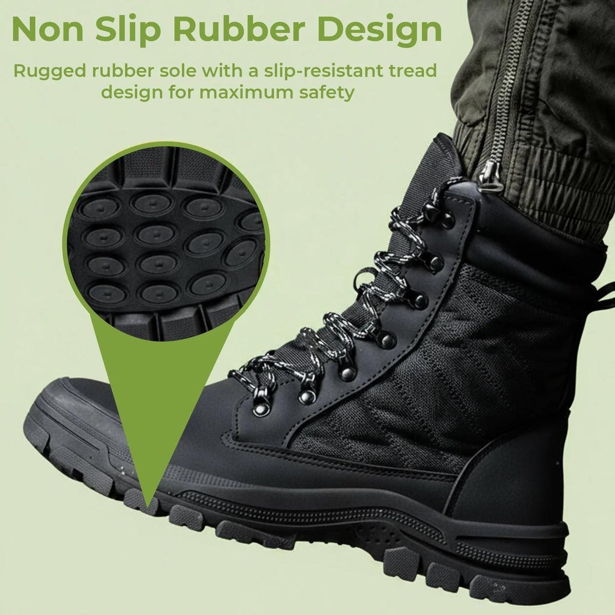 Safety Work Boots Steel Toe & Side Zip Cushioned Air Sole