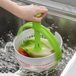Salad Spinner Bowl Dual-Function Collapsible Handle Non-Slip