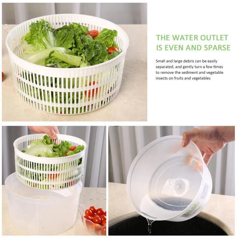 Salad Spinner Hand-Crank 5.3 Qt Colander Basket