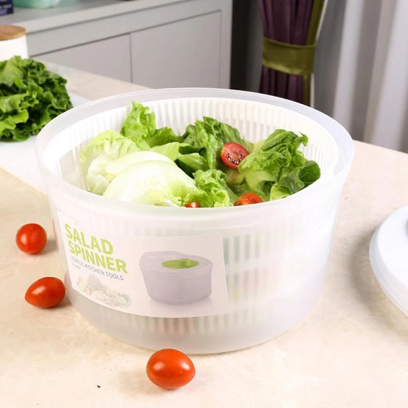 Salad Spinner Hand-Crank 5.3 Qt Colander Basket