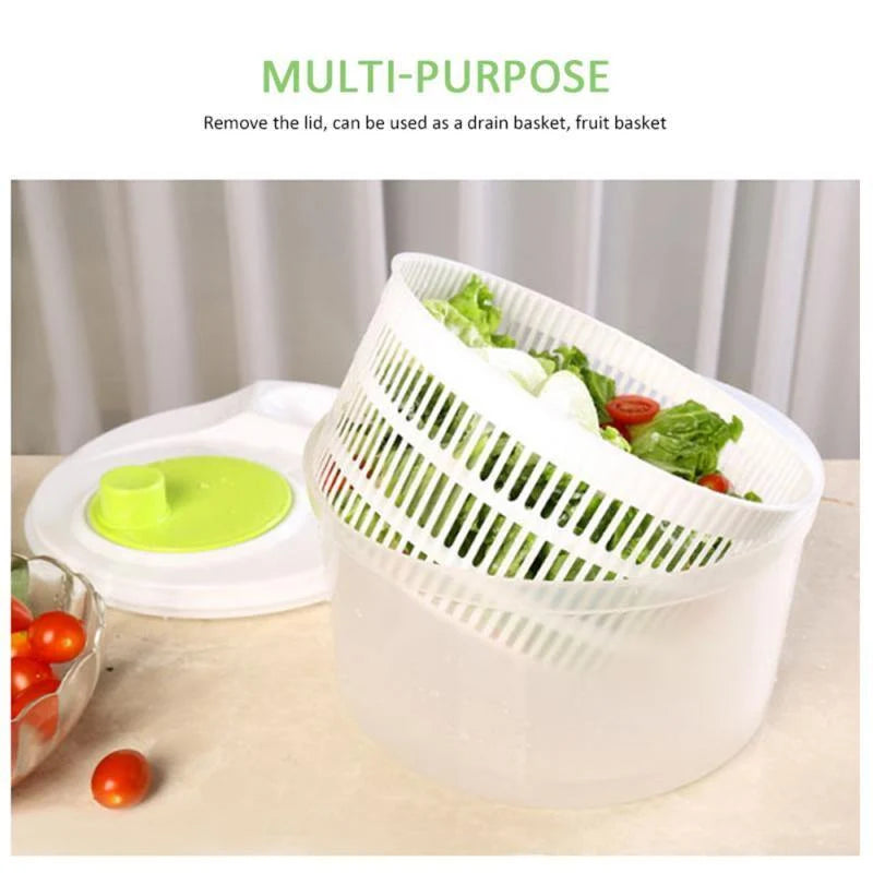 Salad Spinner Hand-Crank 5.3 Qt Colander Basket