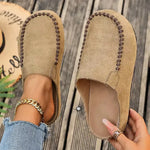 Sandals Suede-Like Leather Slip-On Flexible Flat Sole
