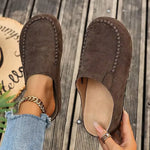 Sandals Suede-Like Leather Slip-On Flexible Flat Sole