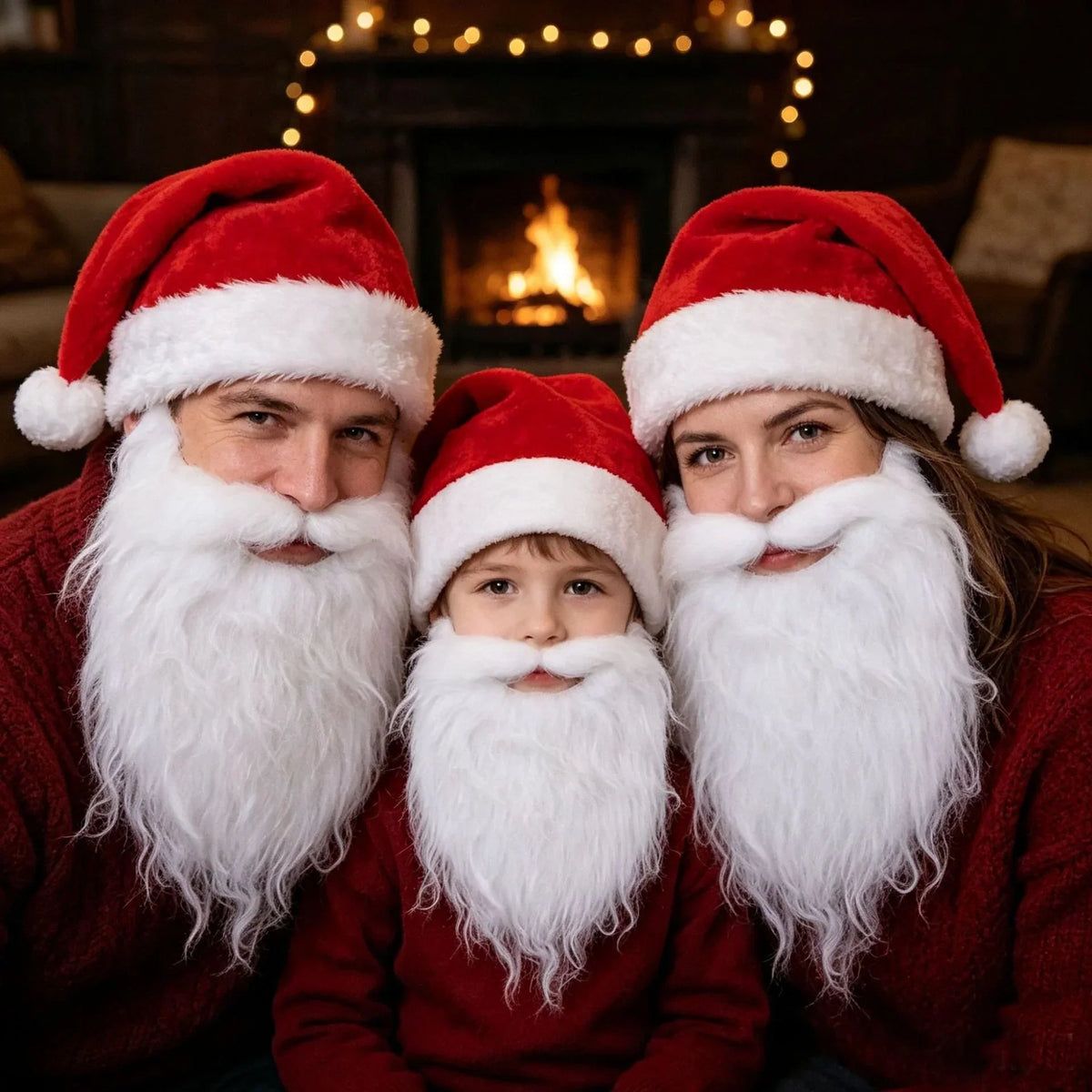 Santa Beard Long Curly Adjustable Elastic Band