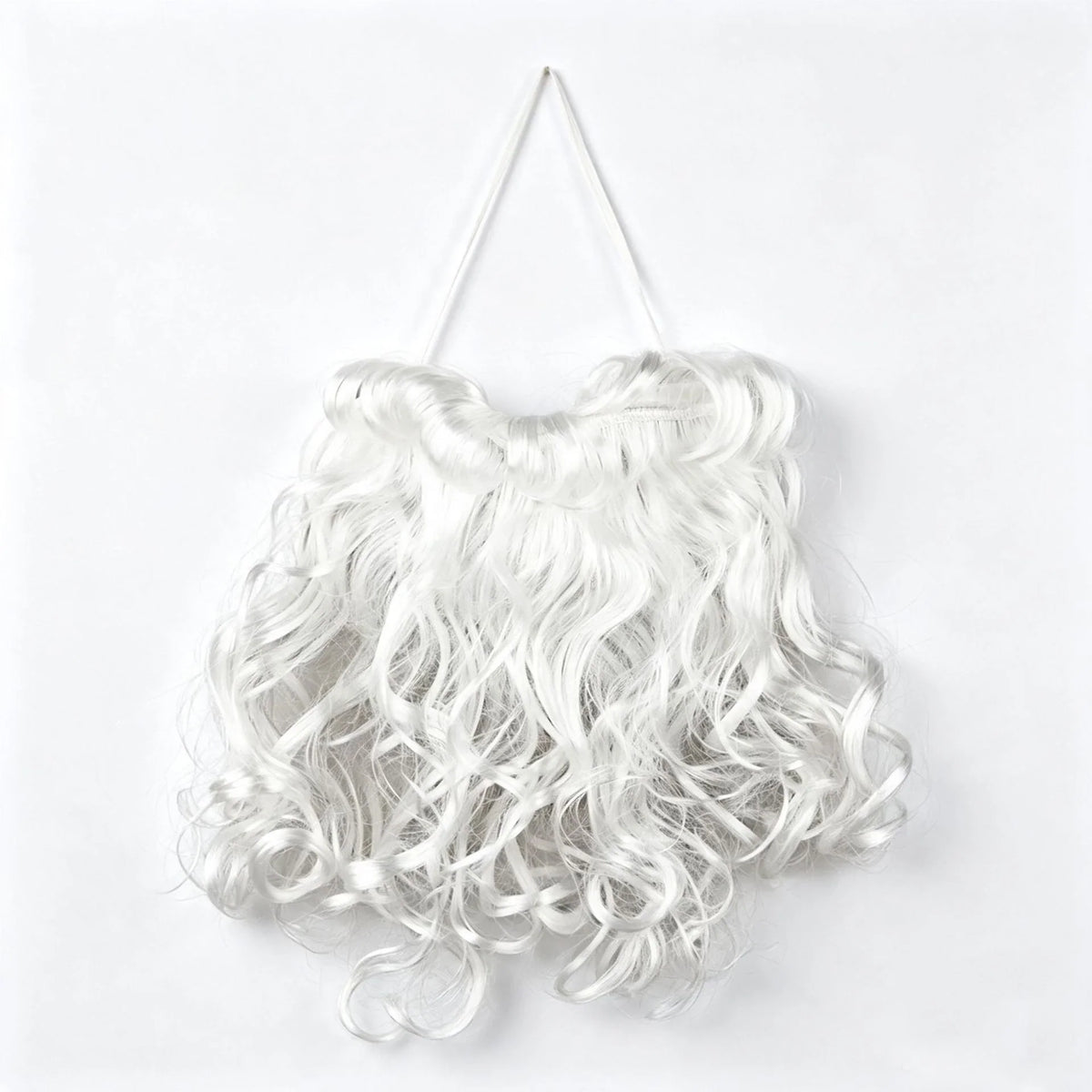 Santa Beard Long Curly Synthetic Adjustable Band