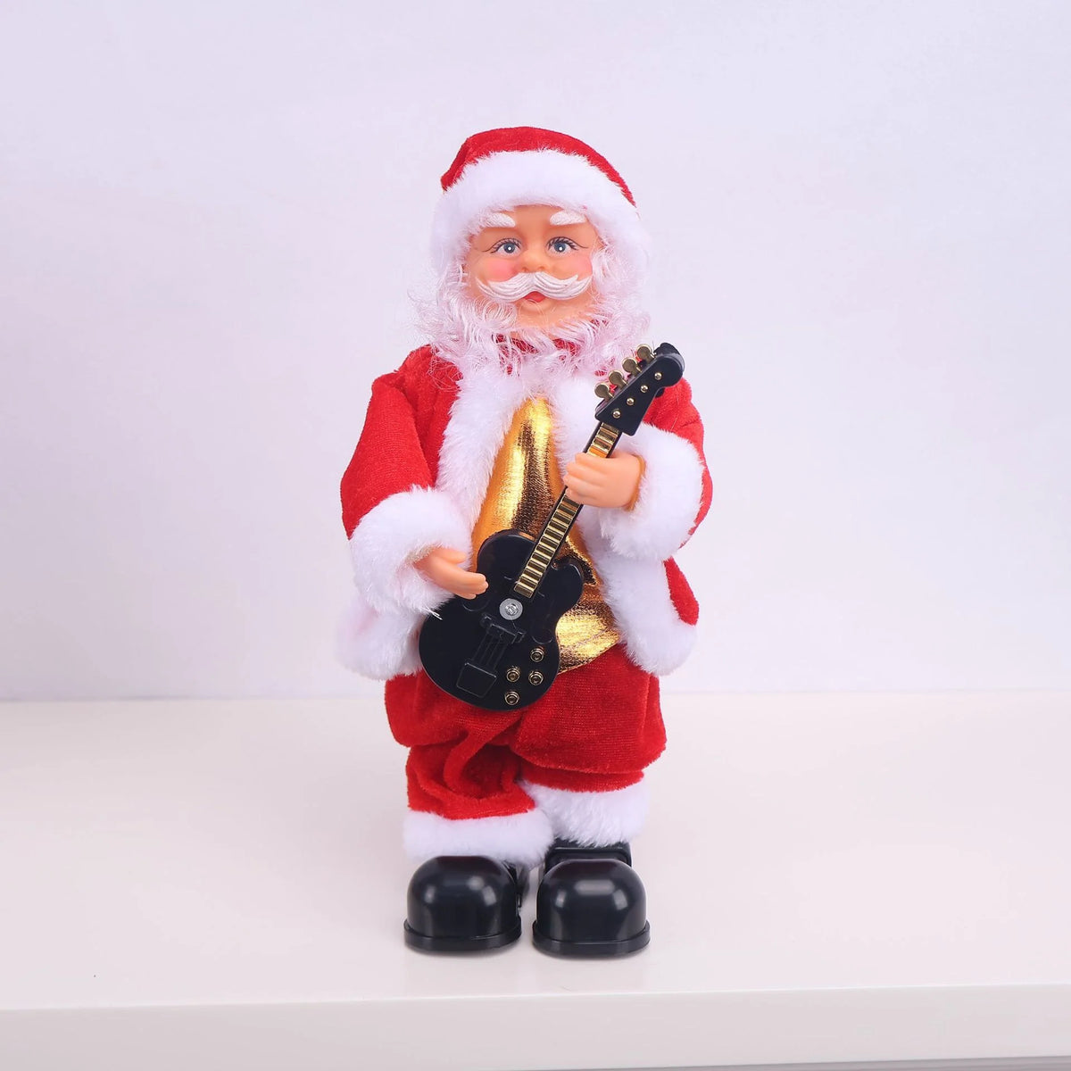 Santa Claus Figurine Hand-Painted Saxophone Tabletop Decor