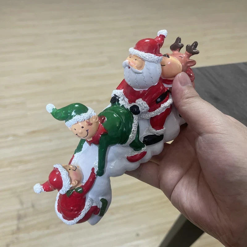 Santa Claus Figurine Handcrafted Ceramic Holiday Decor