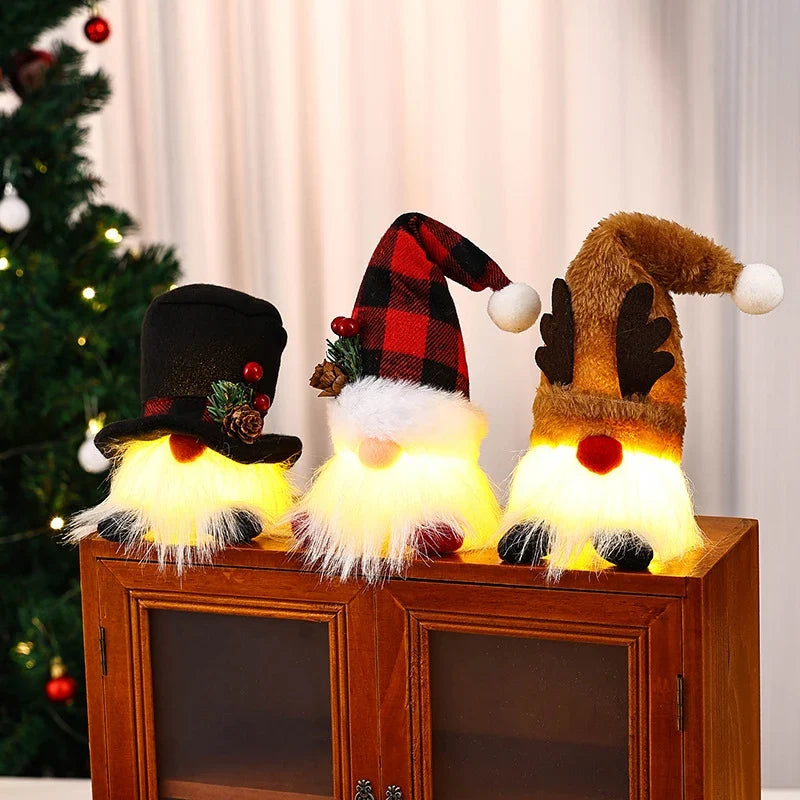 Santa Claus Figurine Soft-Glow LED Easy-Care Fabric