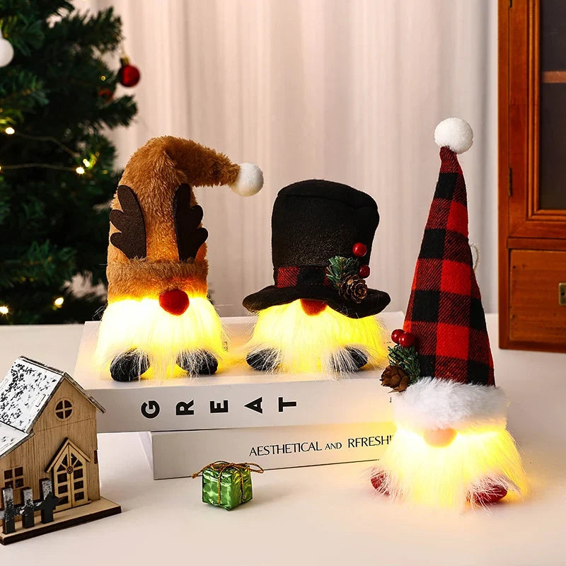 Santa Claus Figurine Soft-Glow LED Easy-Care Fabric