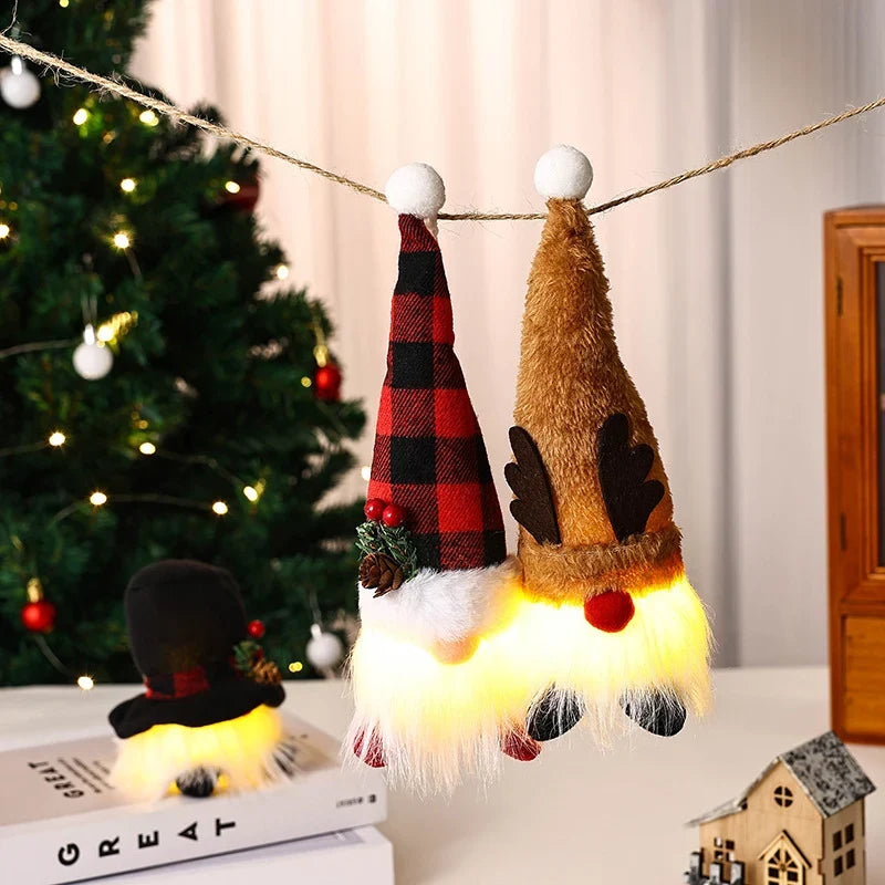 Santa Claus Figurine Soft-Glow LED Easy-Care Fabric