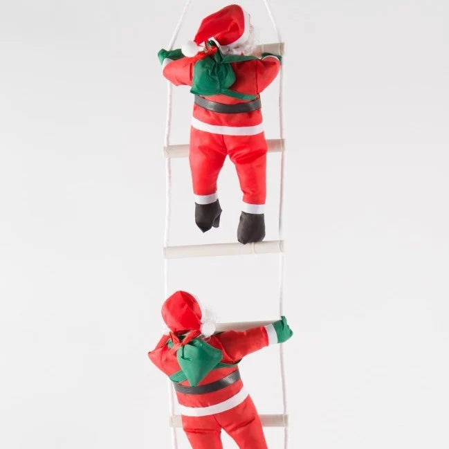 Santa Figure Ladder-Attached Indoor & Outdoor 10 Inch