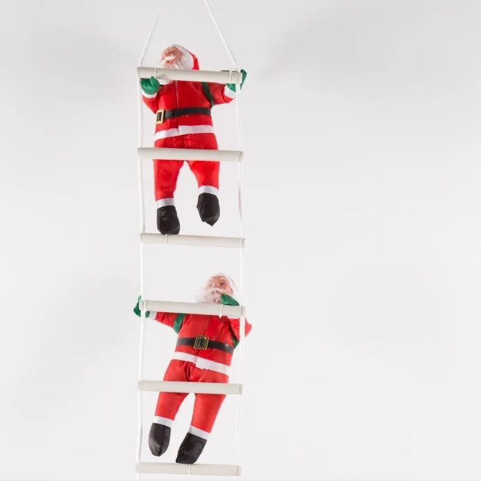 Santa Figure Ladder-Attached Indoor & Outdoor 10 Inch