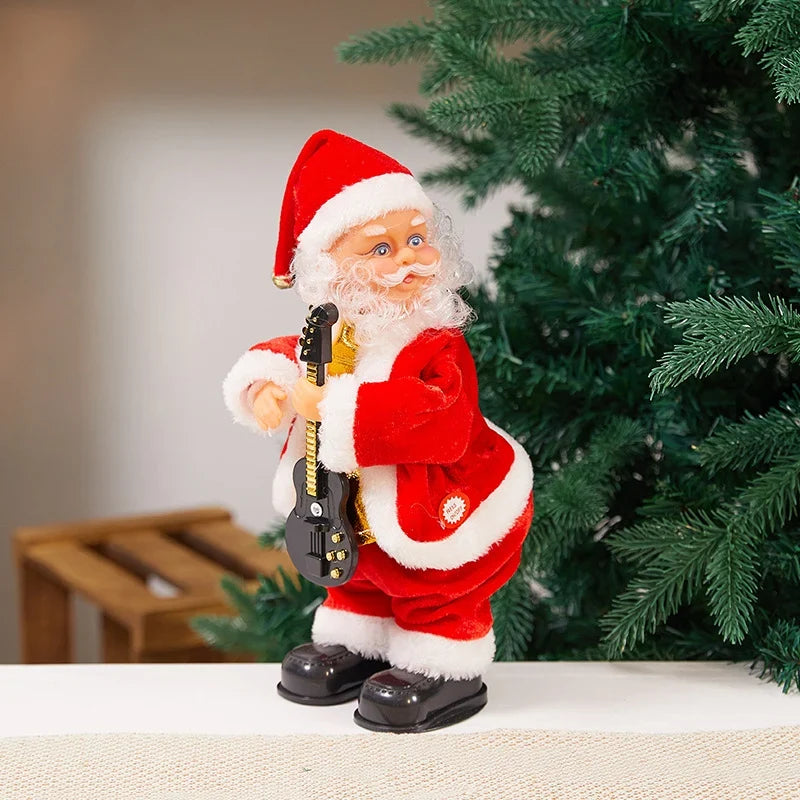 Santa Figure Plush Fabric Jingle Bells