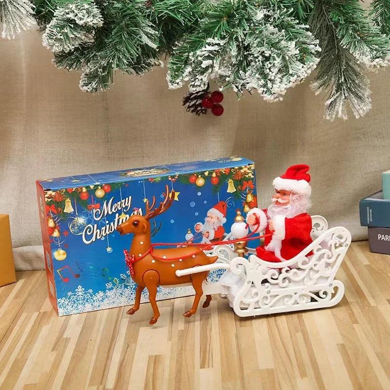 Santa Figure Plush Fabric Jingle Bells