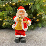 Santa Figure Plush Fabric Jingle Bells