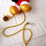 Santa Figurine Durable Movable Parts & Lighted Pearl Necklace