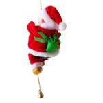 Santa Figurine Durable Movable Parts & Lighted Pearl Necklace