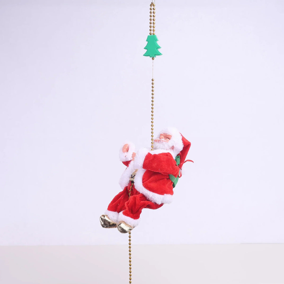 Santa Figurine Fabric Red & White With Reflective Ornament