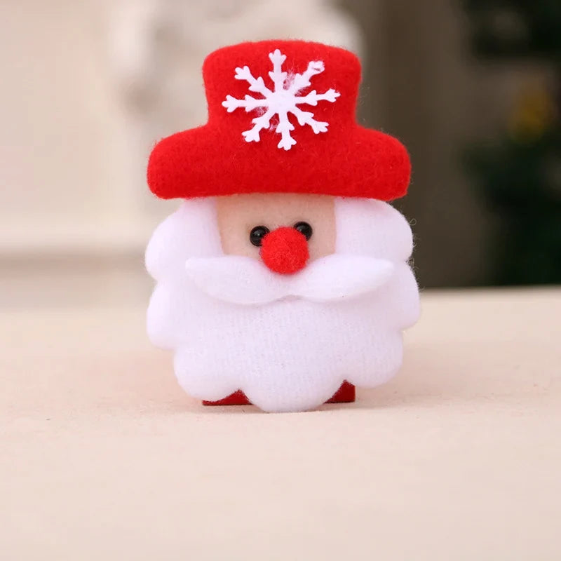 Santa Figurine Felt & Fabric Fluffy Beard Assorted Colors