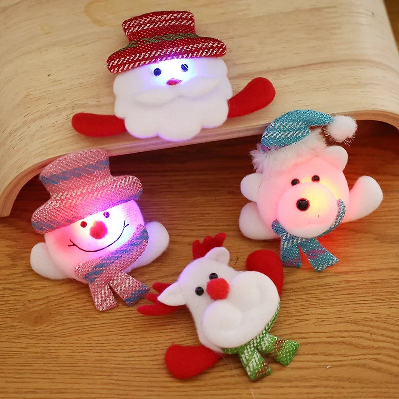 Santa Figurine Felt & Fabric Fluffy Beard Assorted Colors