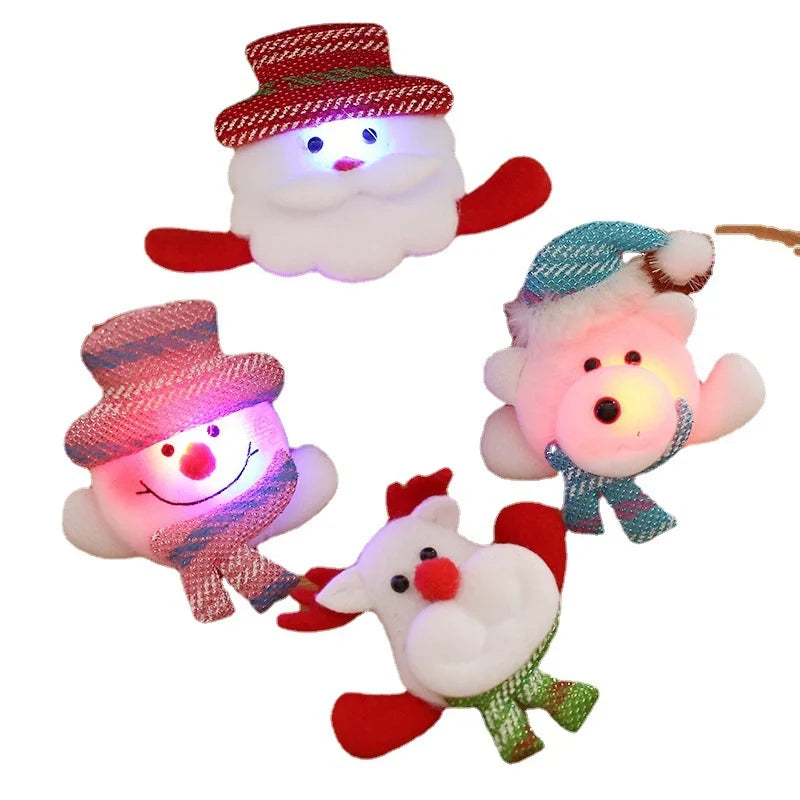 Santa Figurine Felt & Fabric Fluffy Beard Assorted Colors