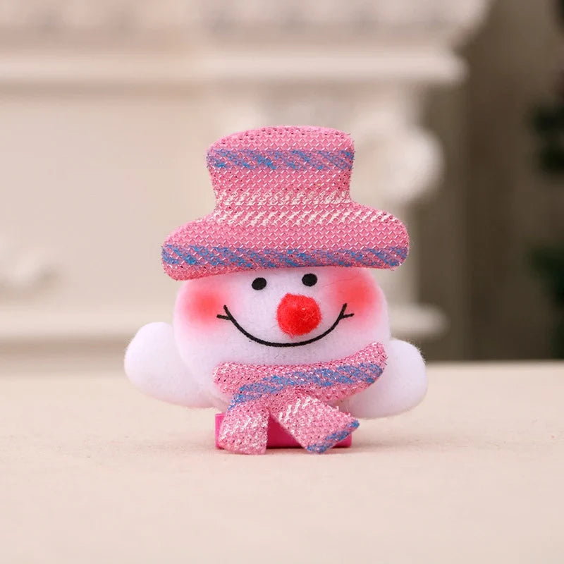 Santa Figurine Felt & Fabric Fluffy Beard Assorted Colors