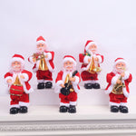 Santa Figurine Hand-Painted Saxophone-Playing Tabletop Decor