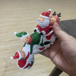 Santa Figurine Handcrafted Ceramic Tabletop 6.7 Inch Vibrant Colors
